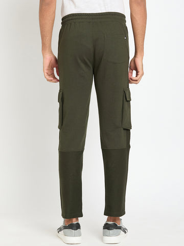 Dark Olive Solid Track Pant