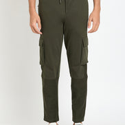 Dark Olive Solid Track Pant
