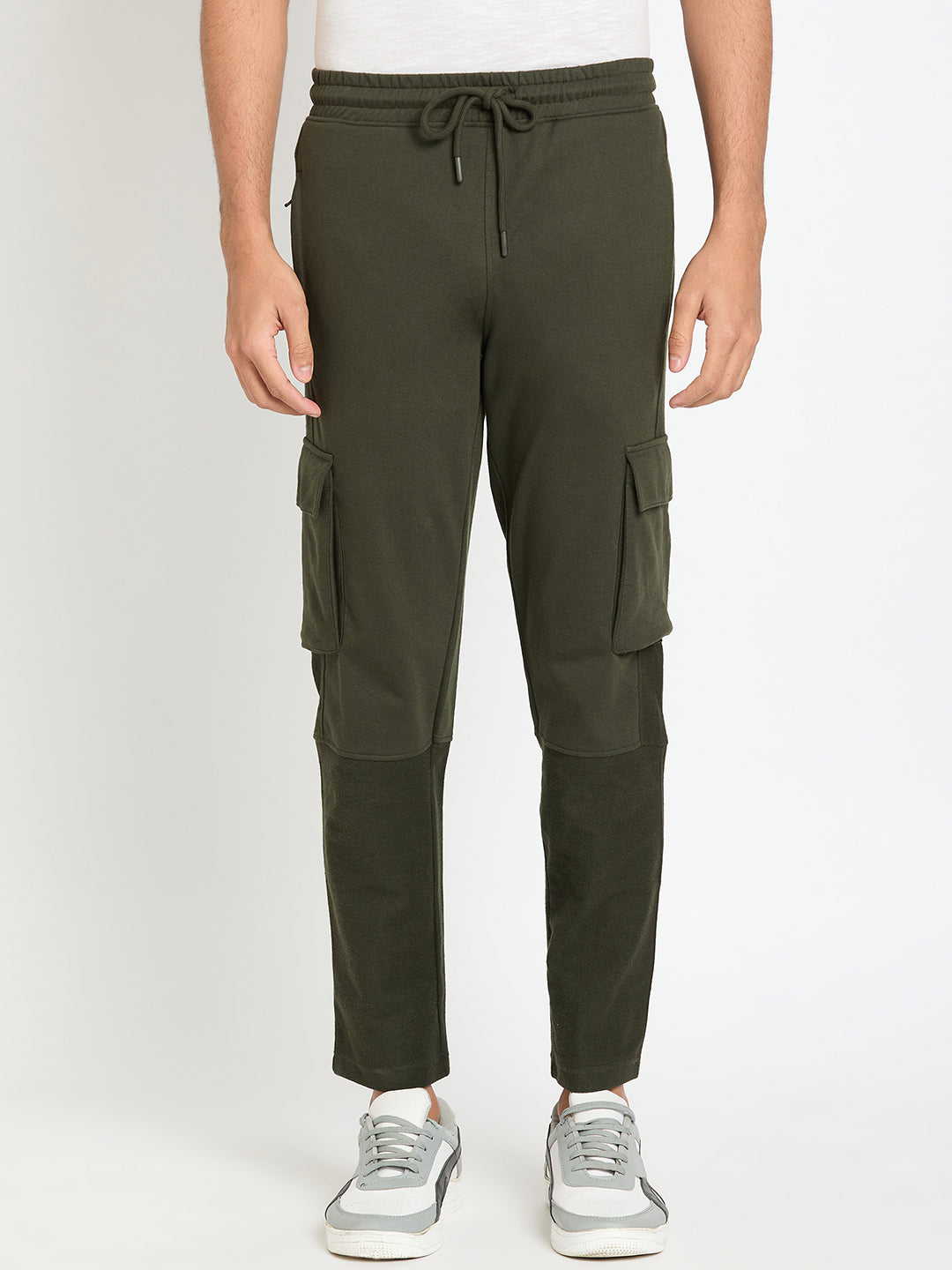 Dark Olive Solid Track Pant