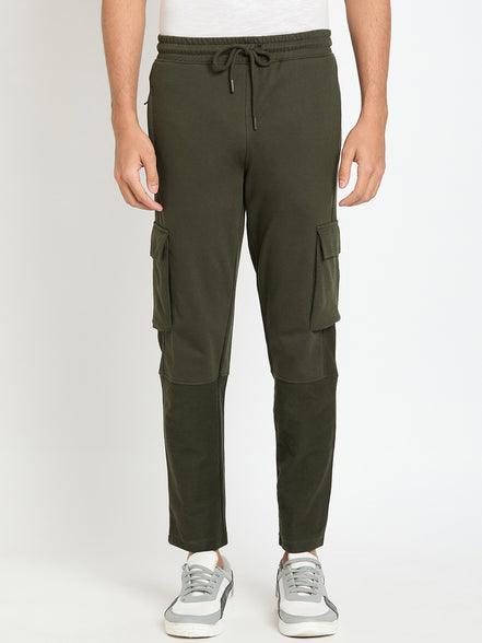 Dark Olive Solid Track Pant