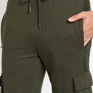Dark Olive Solid Track Pant