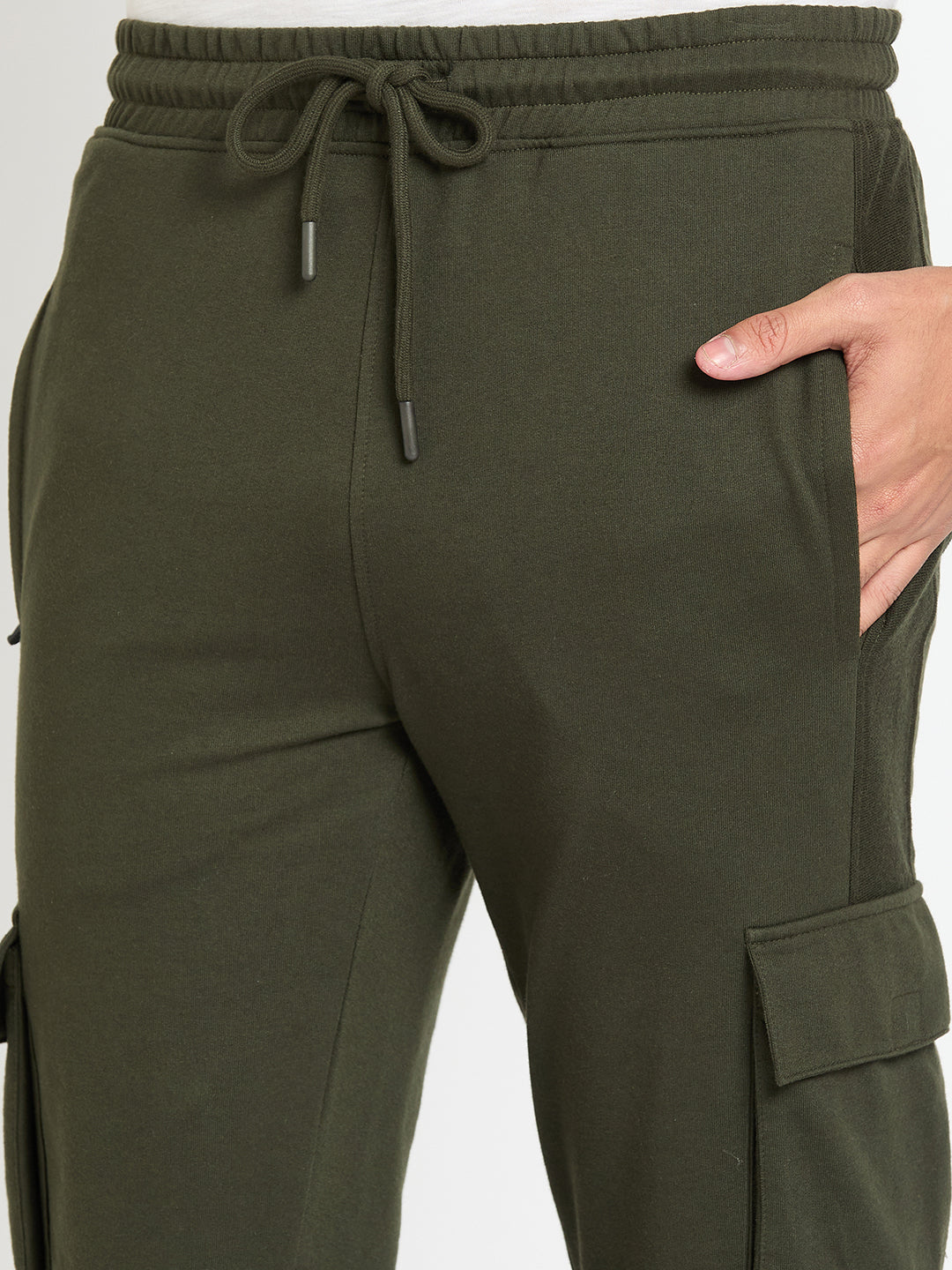 Dark Olive Solid Track Pant