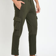 Dark Olive Solid Track Pant