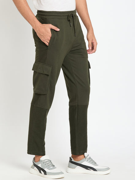 Dark Olive Solid Track Pant
