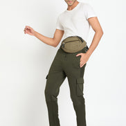 Dark Olive Solid Track Pant