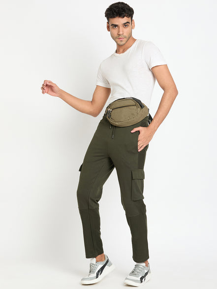 Dark Olive Solid Track Pant