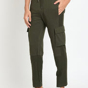 Dark Olive Solid Track Pant
