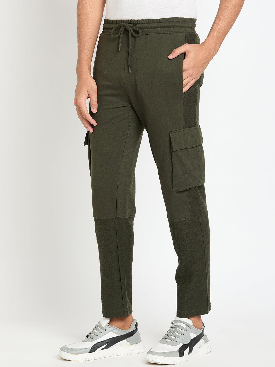 Dark Olive Solid Track Pant