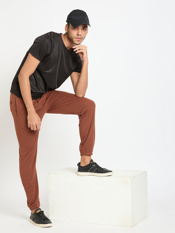 Brown Solid Track Pant