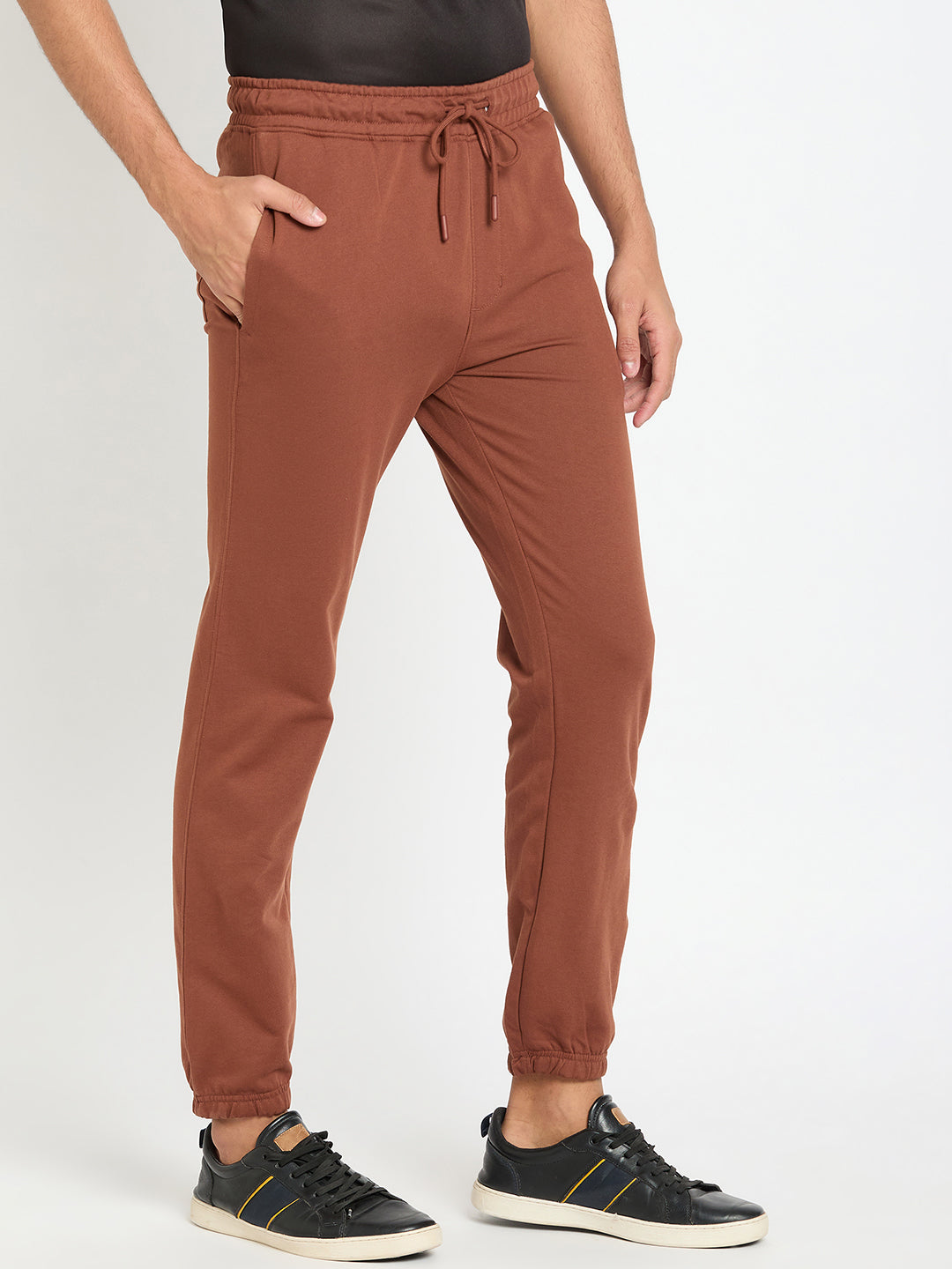Brown Solid Track Pant