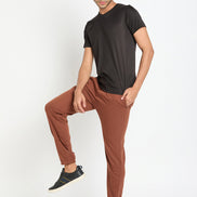 Brown Solid Track Pant