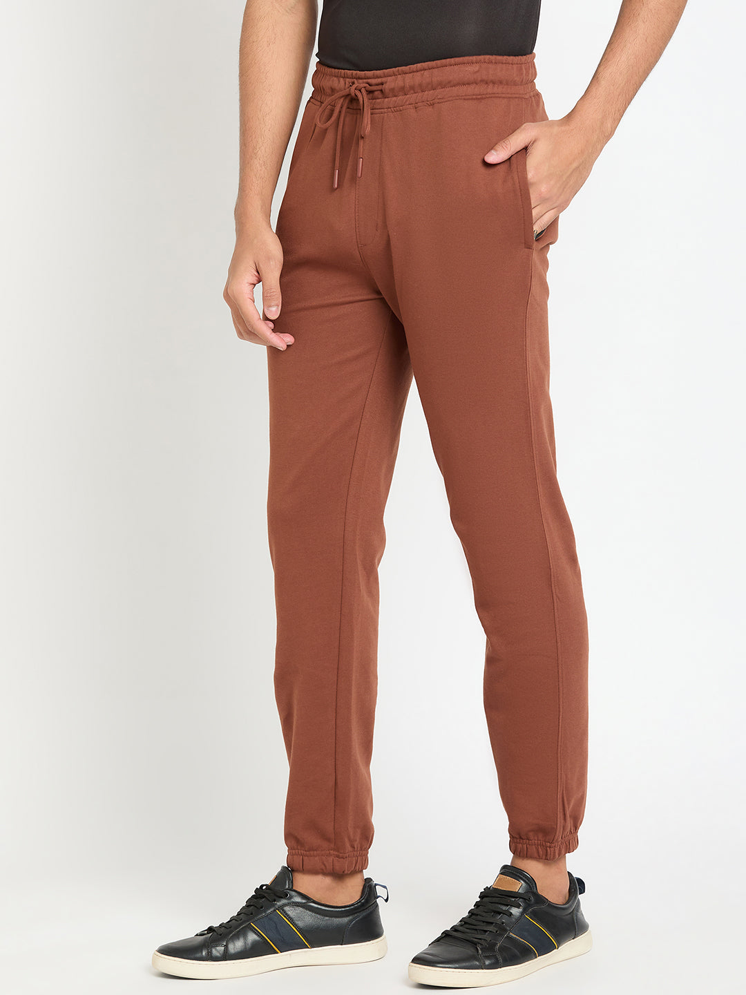 Brown Solid Track Pant