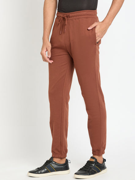 Brown Solid Track Pant