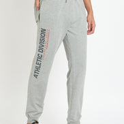 Grey Melange Printed Track Pant