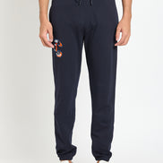 Navy Blue Printed Track Pant