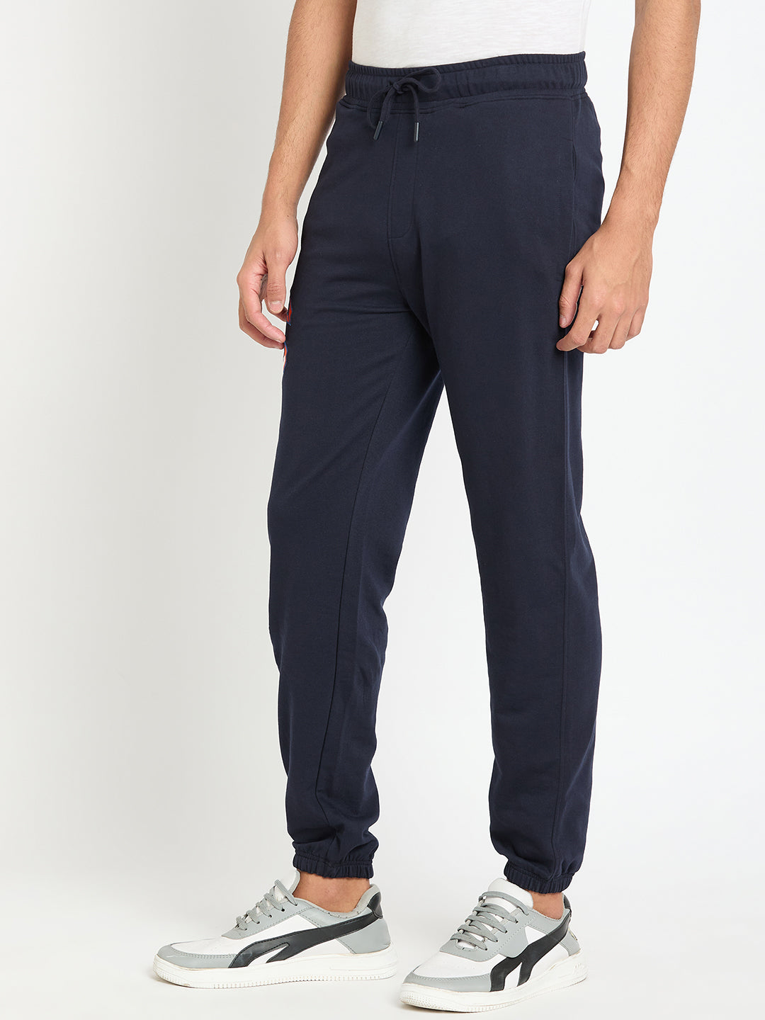 Navy Blue Printed Track Pant