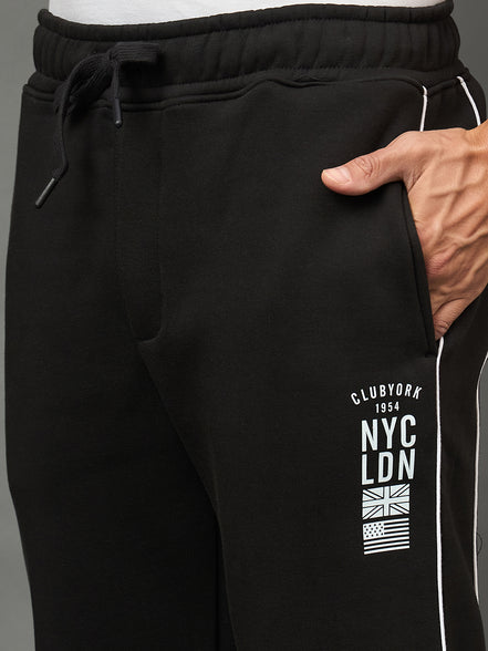 Club York Men Black Drawstring Trackpant
