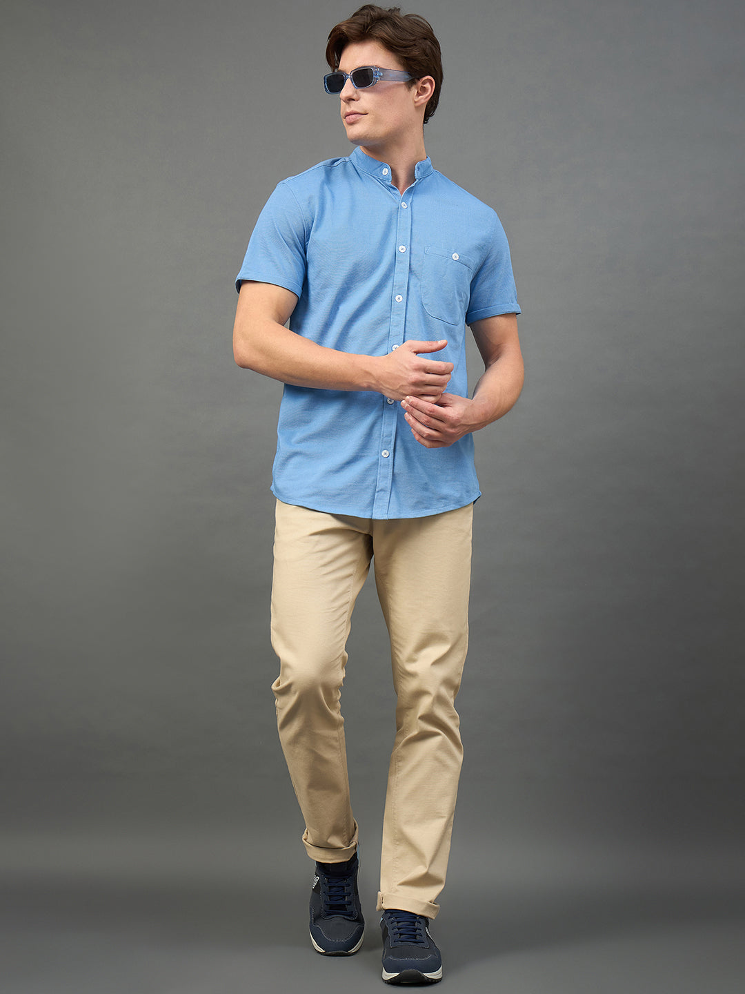 Blue Solid Shirt