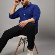Blue Plus size Shirt