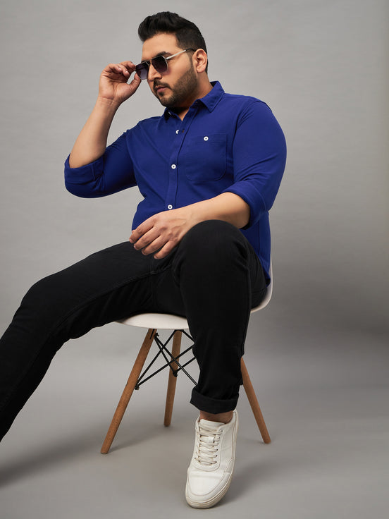 Blue Plus size Shirt