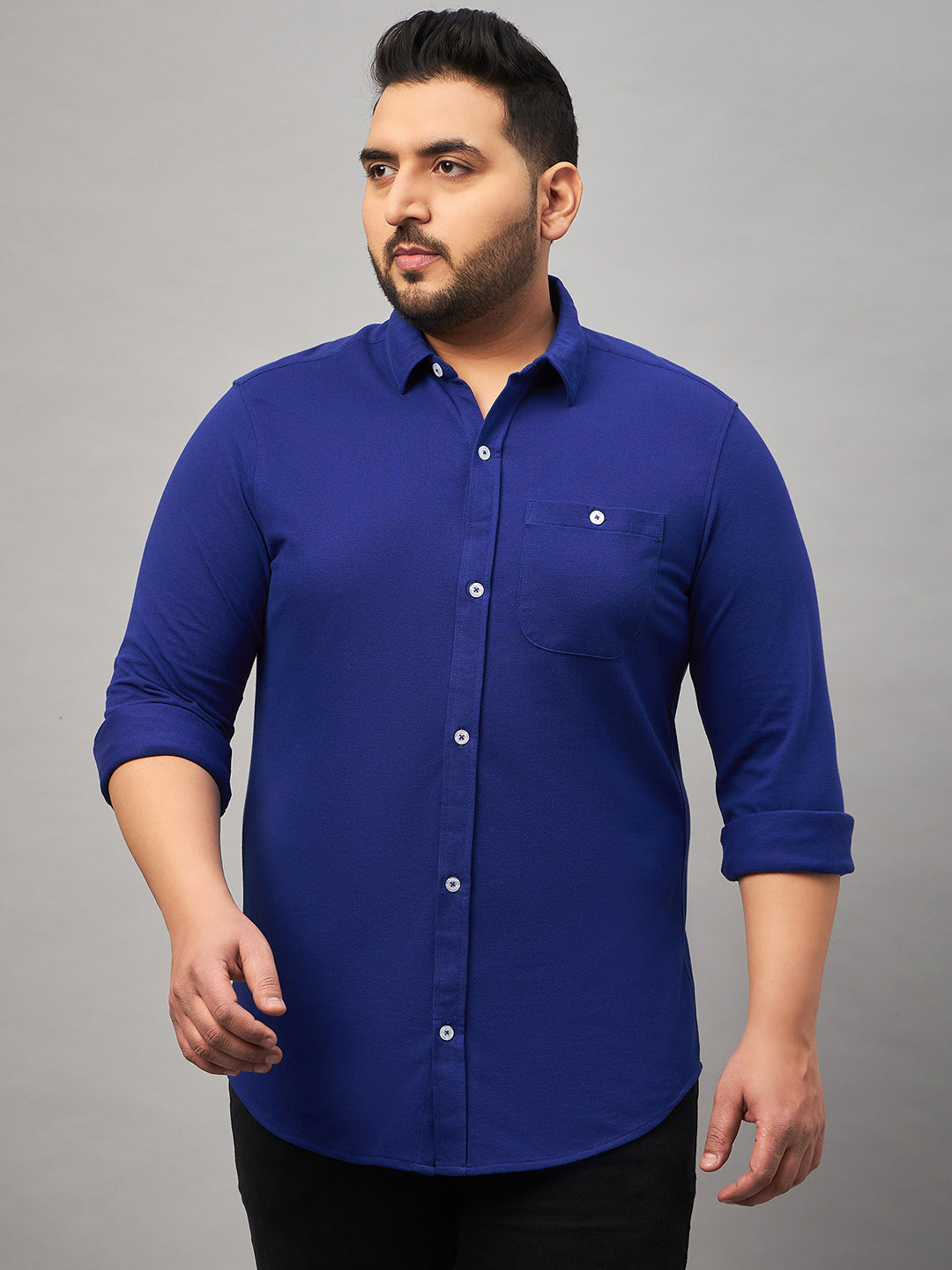 Blue Plus size Shirt