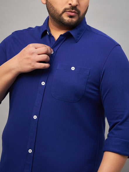 Blue Plus size Shirt