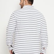 White Striped Plus Size Shirt