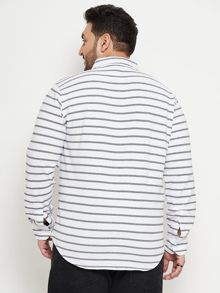 White Striped Plus Size Shirt
