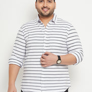 White Striped Plus Size Shirt