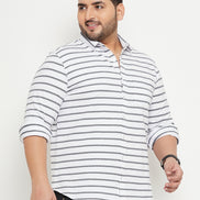 White Striped Plus Size Shirt