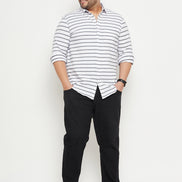 White Striped Plus Size Shirt