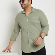 Pista Green Solid  Plus Size Shirt
