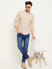 Beige Solid  Shirt