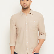 Beige Solid  Shirt
