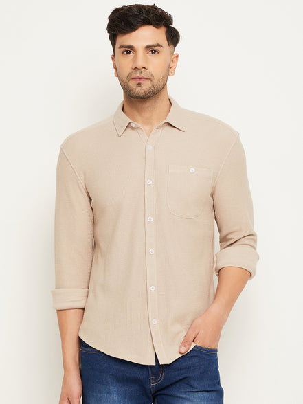Beige Solid  Shirt