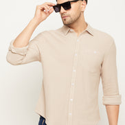 Beige Solid  Shirt
