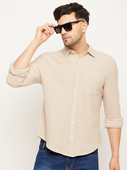 Beige Solid  Shirt