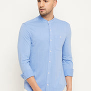 Digital Voilet Solid  Mandarin Collar Shirt