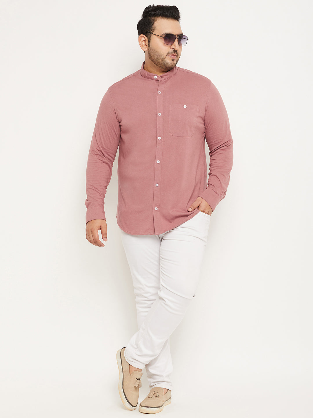 Mauve Pink Full Sleeve Casual Shirt