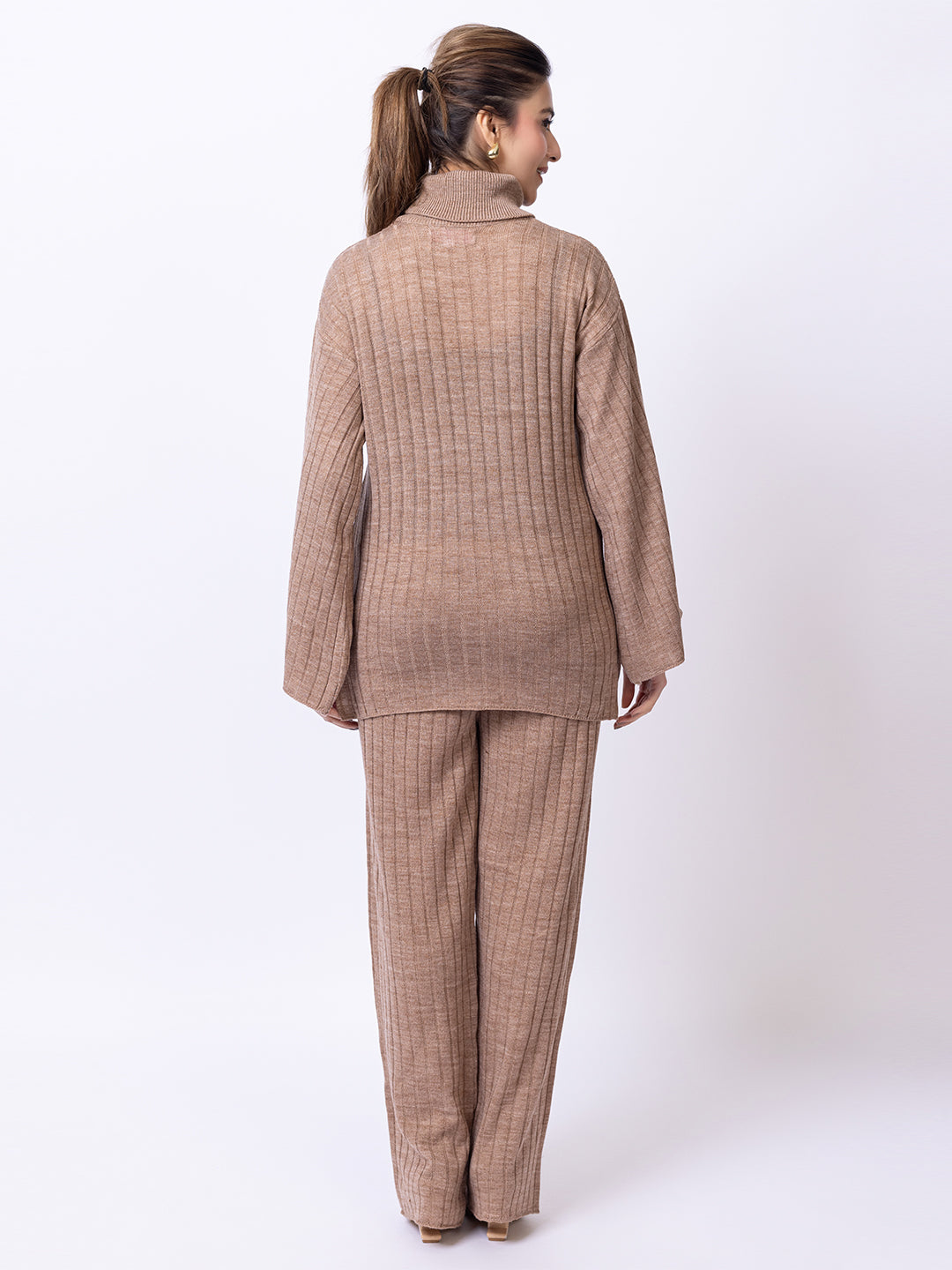 Beige Solid Co-Ord Set