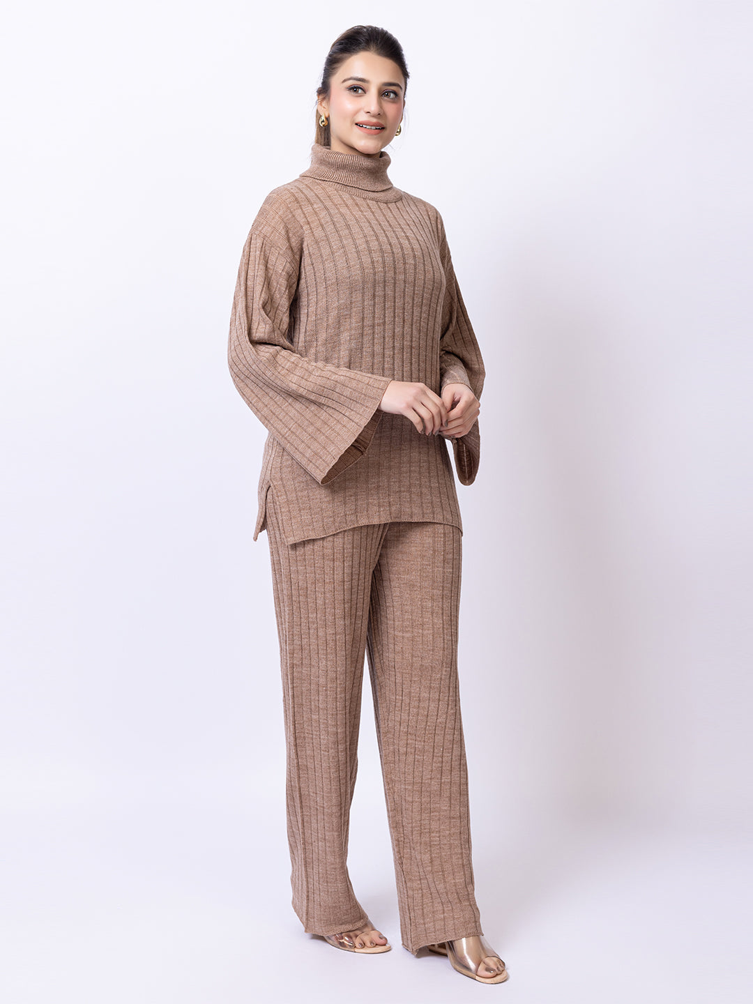 Beige Solid Co-Ord Set