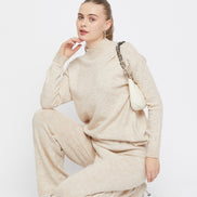 Beige Round Neck Co-Ords