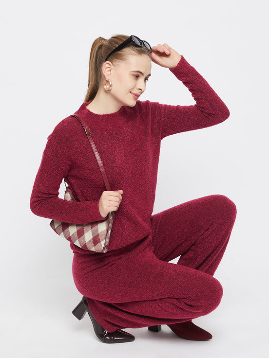 Red Round Neck Co-Ords