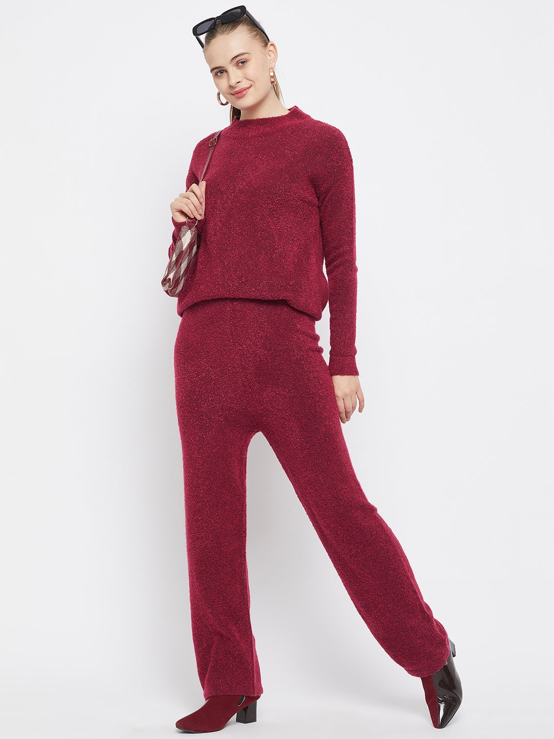 Red Round Neck Co-Ords
