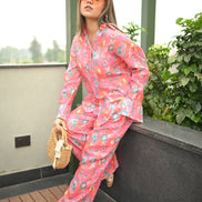 Pink Floral Cord Set