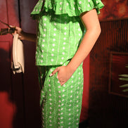 Green Off Shoulder Cord Set