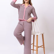 Pink Jacquard Co-Ord Set
