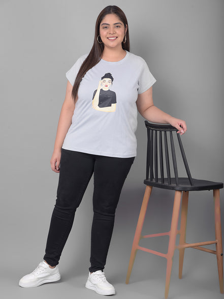 Light Grey Printed T-Shirt