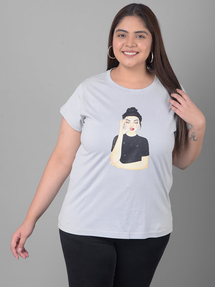 Light Grey Printed T-Shirt