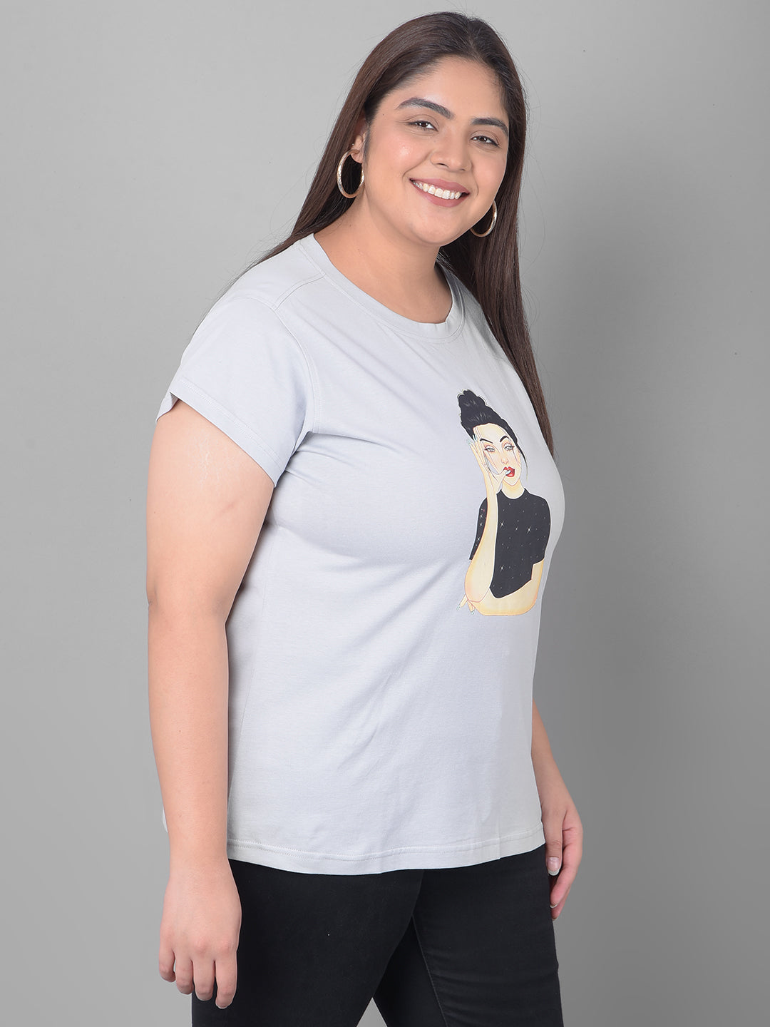 Light Grey Printed T-Shirt